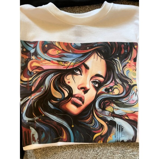 creative t-shirt art of lady by Kasoe 