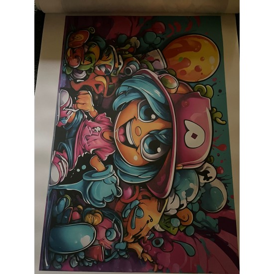 Girl cartoon Street Art Canvas 600x700cms