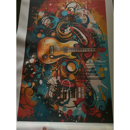 Guitar Art Canvas 600x700cms